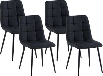 Clp Clp - Lote De 4 Sillas De Comedor Antibes Tela Negro