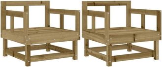 vidaXL Sillones De Jard&iacute;n 2 Unidades Madera Impregnada De Pino Vidaxl