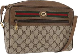 Gucci Pre-owned Cross Body Bags, female, Beige, Size: ONE SIZE Pre-owned Vintage GG Canvas Shoulder Bag