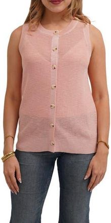 Cyrus Button Front Sleeveless Sweater in Lace Pink at Nordstrom Rack, Size X-Small