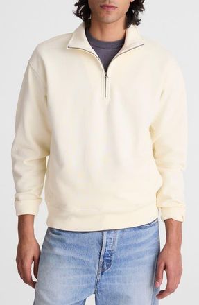 Madewell Quarter Zip Loopback Terry Sweatshirt in Vintage Canvas at Nordstrom, Size Xx-Large