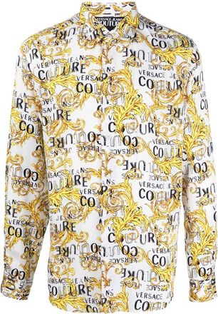 Versace Jeans Couture signature-barocco-print shirt - men - Viscose - 46 - White