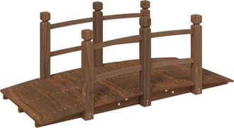 vidaXL Puente De Jard&iacute;n Con Barandillas Madera De Abeto 150x67x56cm Vidaxl