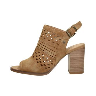 Mustang High Heel Sandalen - Dames - Sandalen met hakken - Bruin - 37 EU - Schoenen
