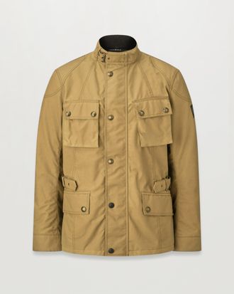 Belstaff Crosby Motorcycle Jacket Mens Waxed Cotton Sand Size 3XL
