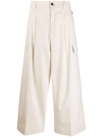 Woolrich cropped palazzo trousers - women - Cotton/Spandex/Elastane - 26 - Neutrals