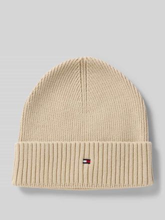 Tommy Hilfiger Beanie aus Baumwoll-Kaschmir-Mix in Beige, Gr&ouml;&szlig;e 1