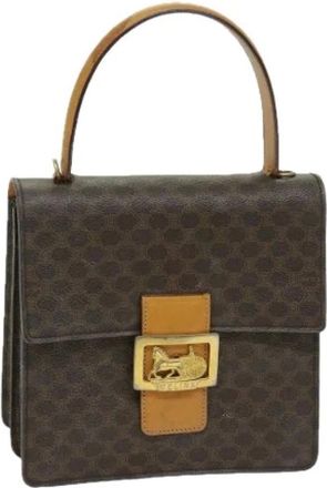 Celine Pre-owned Handbags, female, Brown, Size: ONE SIZE Pre-owned Vintage Macadam Canvas Hand Bag