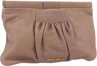 Miu Miu Pre-owned Clutches, female, Pink, Size: ONE SIZE Pre-owned Leather Clutch