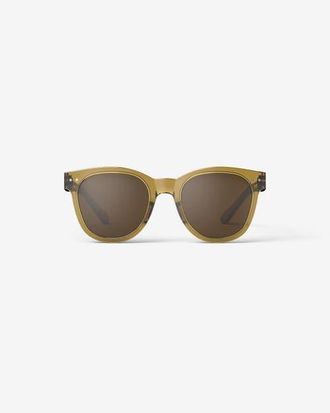 Izipizi N 53mm Trapeze Sunglasses in Golden Green at Nordstrom, Size +0.00