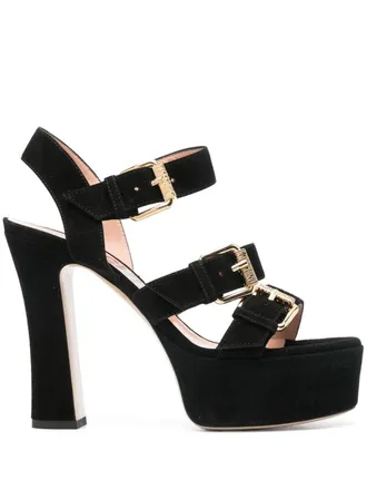 Moschino 130 mm sandalen met gesp - Zwart