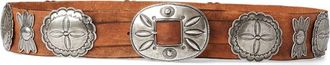 Ralph Lauren Collection plaque buckled belt - women - Calf Leather/Brass - L - Brown