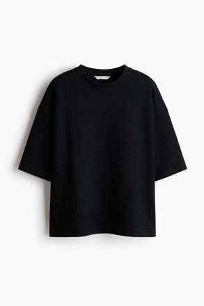 H&M T-Shirt aus Interlock-Jersey - Schwarz