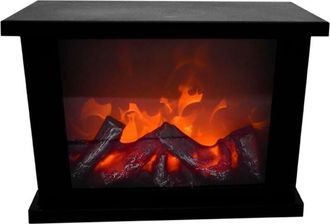 OEM Chimenea Led Decorativa 29 Cm X 11 Cm X 19 Cm, Pl&aacute;stico, Moderna, Color Negro