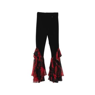 BABYLON Ruffled Flared Trousers - female - Babylon - Wide Trousers - Multicolor - M - Trousers