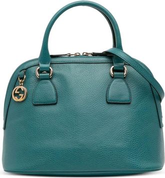 Gucci 2061-2025 kleine Dollar GG Dome kalfsleren tas met bedel - Blauw