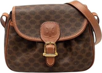 Celine Pre-owned Cross Body Bags, female, Brown, Size: ONE SIZE Pre-owned Coated Canvas Crossbody Bag