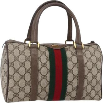 Gucci Pre-owned Handbags, female, Beige, Size: ONE SIZE Pre-owned Boston Bag