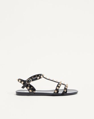 Valentino Garavani Rockstud Flat Rubber Sandals Wo