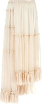Dries Van Noten Sunia Bis Asymmetrische Maxirok - Dames - Maxi Rokken - Beige - S - Katoen - Rokken