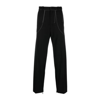Off-white Broeken, Heren, Zwart, L, Polyester, Black White Pant 1001