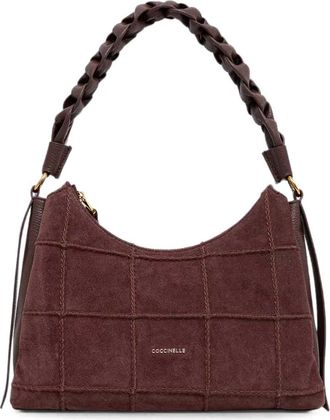 Coccinelle Handbag Check Suede Embr/Grale / Berry/Berry
