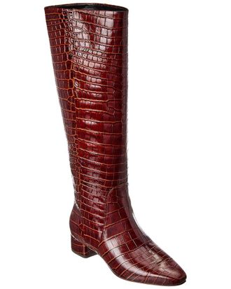 Veronica Beard Veronica Beard Cecile Croc-Embossed Leather Knee-High Boot