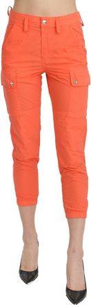 Cycle Katoenen Oranje Hoge Taille Skinny Cropped Broek