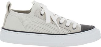 Brunello Cucinelli White Cotton Sneakers