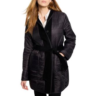 Nic+Zoe Reversible Belted Coat in Black Onyx at Nordstrom Rack, Size X-Large