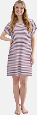 Tom Tailor Nachthemd TOM TAILOR, Damen, Gr. 36, N-Gr, wei&szlig;, mittel, ringel, Single Jersey, Obermaterial: 95% Viskose, 5% Elasthan, bequem knielang, Rundhals, ger