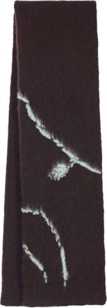 Dries Van Noten Bruin Geborduurd Rechthoekig Sjaal - Heren - Wintersjaals - Bruin - ONE Size - Accessoires