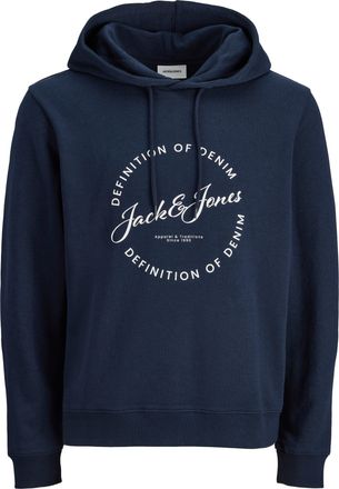 Jack & Jones Plus Size Kapuzensweatshirt JJGRAYSON SWEAT HOOD PLS, Herren, Gr. 4XL, navy blazer, angeraute Sweatware, Obermaterial: 60% Polyester, 40% Baumwolle, JACK & JONE