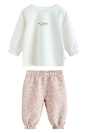 Next So Happy Together Top & Pants Set in Ivory Multi at Nordstrom, Size 12-18M