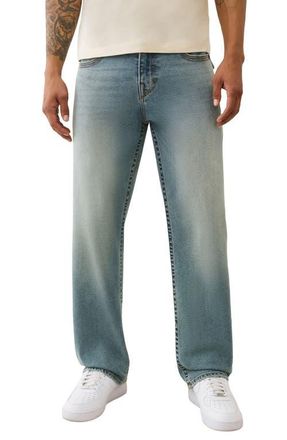 True Religion Bobby Flap Baggy Jeans in Gridiron Blue Medium Wash at Nordstrom, Size 36