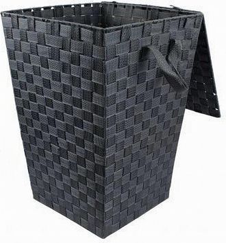 Trade Shop Trade Shop - Cesta Cesta Para Ba&ntilde;o Tapa Almacenaje 35x52cm 79104 Gris Oscuro