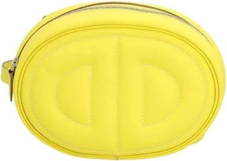 Herm&egrave;s Tweedehands schoudertas - Dames - Vintage Schoudertas - Geel - ONE Size - Tweed - Vintage