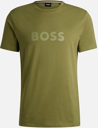 HUGO BOSS Mens BOSS Regular Fit T-Shirt, Medium Green - Tan - Size: 40