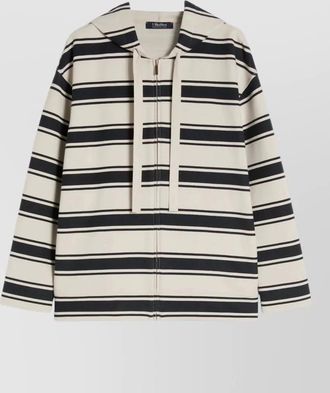 Max Mara hooded stripe scuba jersey sweatshirt