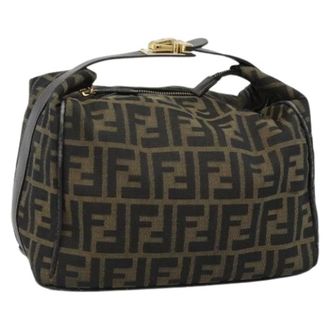Fendi Pre-owned Zucca Canvas Hand Bag - Dames - Pre-owned - Bruin - Maat: ONE Size Leer