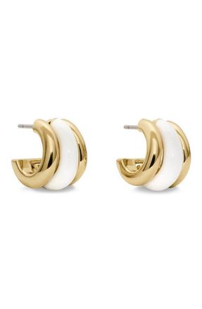 Kate Spade New York tiny twinkles trio huggie hoop earrings in White. at Nordstrom