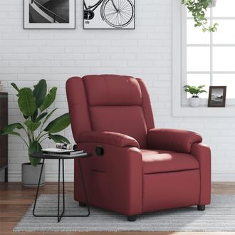 vidaXL Vidaxl - Sill&oacute;n Reclinable De Cuero Sint&eacute;tico Rojo Tinto
