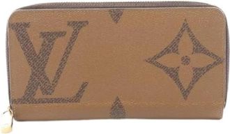 Louis Vuitton Pre-owned Zippy Wallet Monogram Giant Reverse Long Wallet - Dames - Vintage Accessoires - Bruin - ONE Size - Vintage