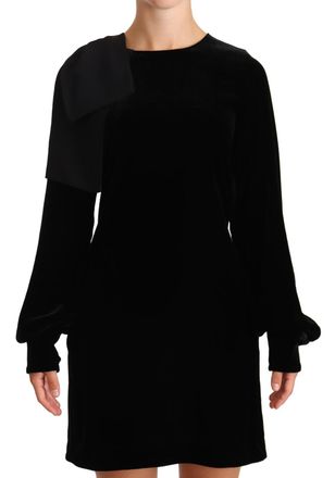 N&deg;21 Sheath A-line Black Viscose Long Sleeves Round Neck Mini Womens Dress