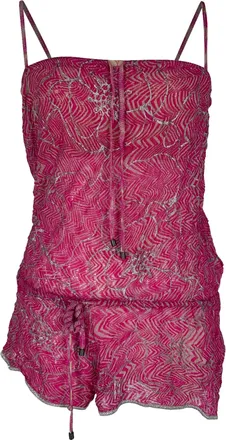 Missoni Printed Sleeveless Rompers in Pink Rayon