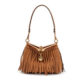 Etro Small Suede Vela Bag - female - Etro - Shoulder Bags - Brown - ONE SIZE - Bags