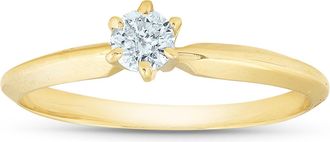 Pompeii3 14k Yellow Gold 1/5ct Round Solitaire Diamond Engagement Ring