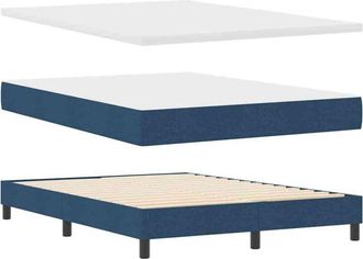 vidaXL Cama Box Spring Con Colch&oacute;n Con Colch&oacute;n Azul 140 X 190 Cm Vidaxl