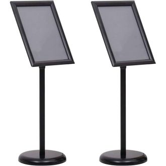 vidaXL Soportes De P&oacute;ster Manual 2 Pcs Negro 45 X 33 X 88 Cm Vidaxl