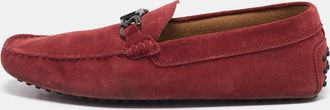 Tod's Tods Red Suede Slip On Loafers